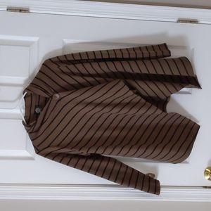 Brown and black striped Bobeau cape/poncho cardigan